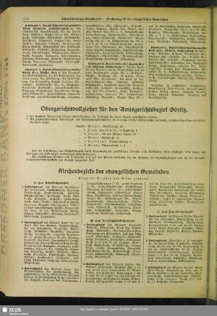 Kirchenbezirke der evangelischen Gemeinden
