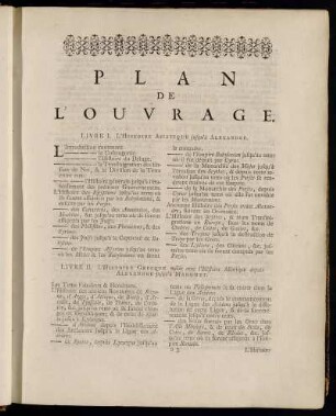 Plan De L´Ouvrage.