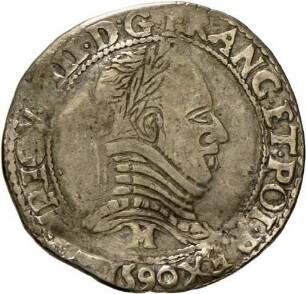 Halber Franc König Heinrichs III. von Frankreich, 1590