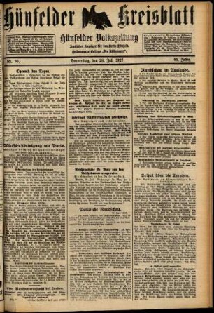 Ausgabe vom Donnerstag, den 28. Juli 1927.
