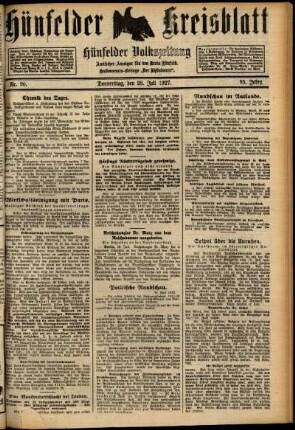 Ausgabe vom Donnerstag, den 28. Juli 1927.