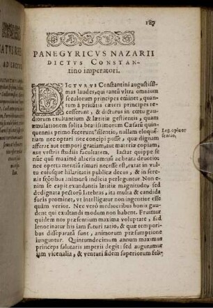 Panegyricus Nazarii Dictus Constantino imperatori