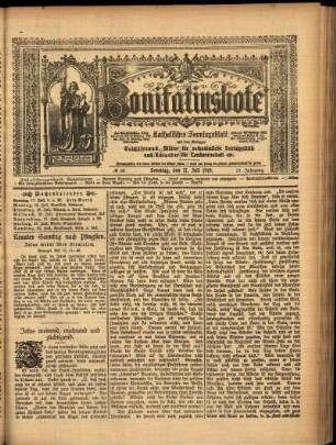 Erste Ausgabe vom Sonntag, den 17. Juli 1910.