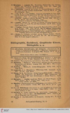 Bibliographie, Buchdruck, Graphische Künste, Bibliophilie u. a (Nr. 104 - 264)