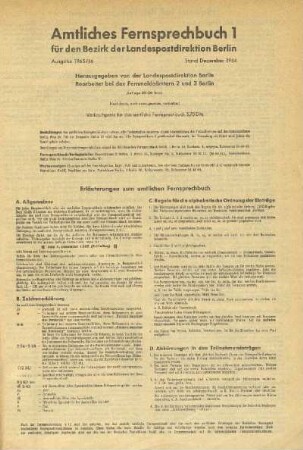 Erläuterungen zum amtlichen Fernsprechbuch