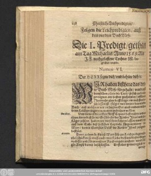 [Christliche Leichpredigten/ auß dem vierdten Buch Mose.]