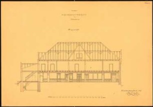 Herrschaftliches Wohnhaus, Belmsdorf Umbau: Längsschnitt; Maßstabsleiste ca. 1:92
