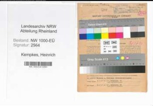 Entnazifizierung Heinrich Kempkes, geb. 13.01.1896 (Kaufmann)