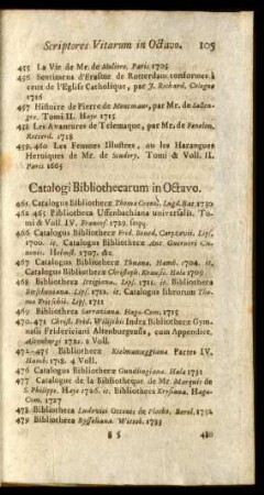 Catalogi Bibliothecarum in Octavo