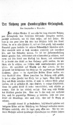 Der Anhang zum Hamburgischen Gesangbuch.