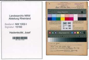 Entnazifizierung Josef Hastenteufel, geb. 03.04.1899 (Richtmeister)
