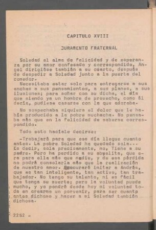 Capítulo XVIII - Juramento fraternal