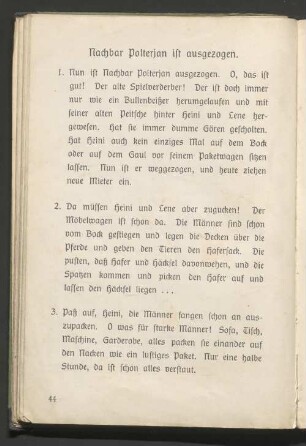 Nachbar Polterjan ist ausgezogen.