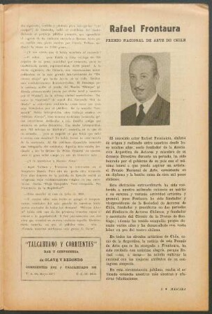 Rafael Frontaura : Premio nacional de arte de Chile