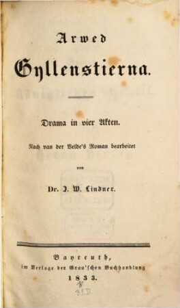 Arwed Gyllenstierna : Drama in vier Akten