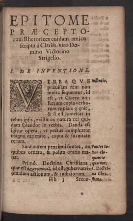 I. De Inventione.