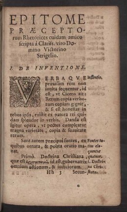 I. De Inventione.