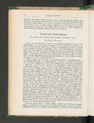 Plattdeutsche Wirklichkeiten