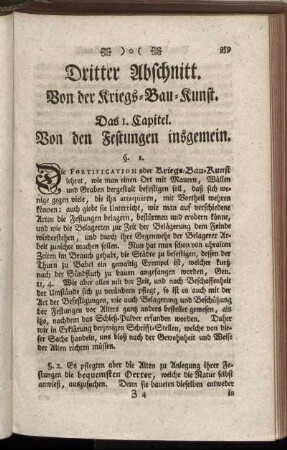 Dritter Abschnitt. Von der Kriegs-Bau-Kunst.