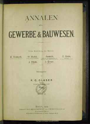 2.1878=13/24: Annalen für Gewerbe und Bauwesen