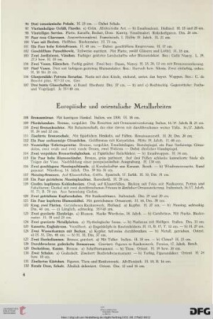 Europäische und orientalische Metallarbeiten (Nr. 108-136)