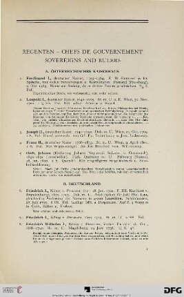 Regenten (Nr. 1-61)
