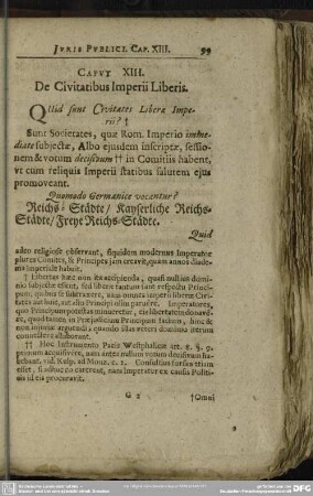 Caput XIII. De Civitatibus Imperii Liberis