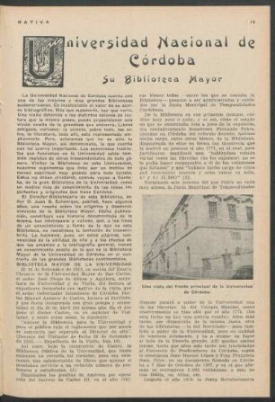 Universidad Nacional de Córdoba - Su Biblioteca Mayor