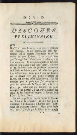 Discours Prèliminaire.