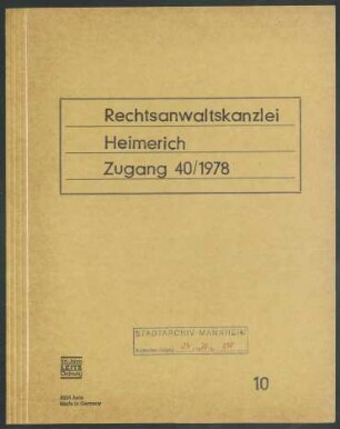 Landesverband Südwestdeutschland der gewerblichen Berufsgenossenschaften - sowie Tätigkeit Hermann Heimerichs in der Arbeitsgemeinschaft Sozialversicherung beim Länderrat des amerikanischen Besatzungsgebiets