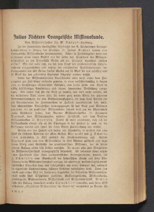 Julius Richters Evangelische Missionskunde