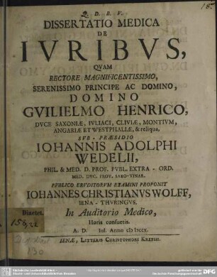 Dissertatio Medica De Iuribus