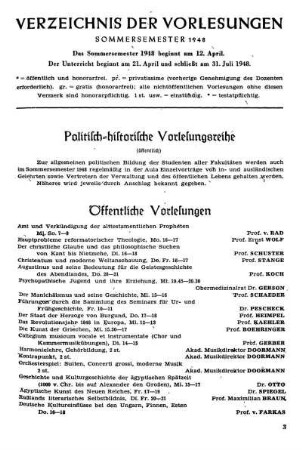 Politisch-historische Vorlesungsreihe