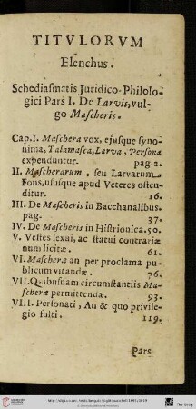 Titvlorvm Elenchus