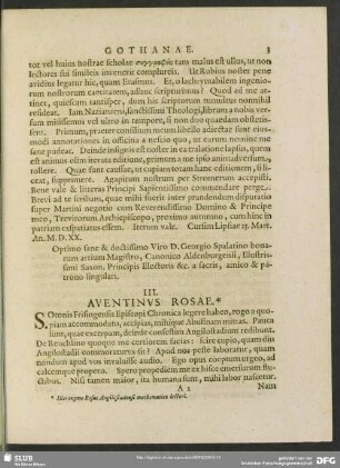 III. Aventinus Rosae