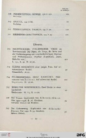 Diverse (Nr. 722-730)