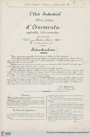 No 1 (Janvier-Février 1858)