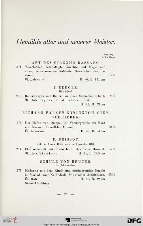 Gemälde alter und neuerer Meister (Nr. 271-332)