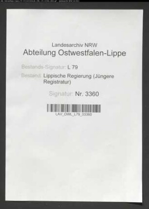 Kommunalwegebau im Amt Sternberg-Barntrup - Generalia -, Band 17