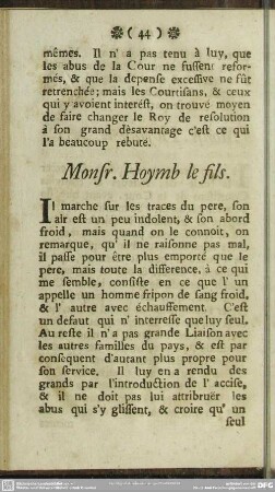 Monsr. Hoymb le fils