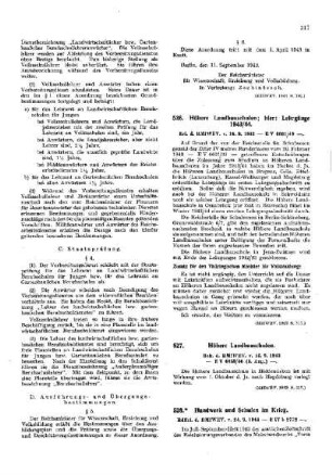 Höhere Landbauschulen; hier: Lehrgänge 1943/44 : [Erziehung] ; [Für das Reich] ; [Amtliche Erlasse] ; [Amtlicher Teil]