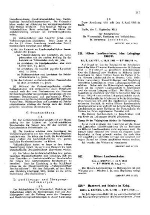 Höhere Landbauschulen; hier: Lehrgänge 1943/44 : [Erziehung] ; [Für das Reich] ; [Amtliche Erlasse] ; [Amtlicher Teil]