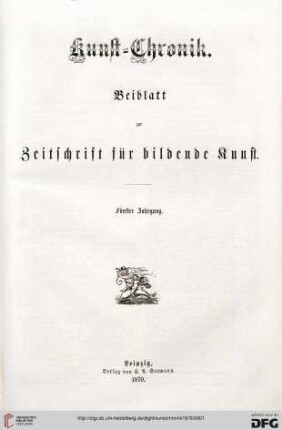 5: Kunstchronik: Wochenschrift für Kunst und Kunstgewerbe