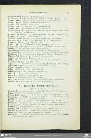 VI. Breslauer Bezirksverein.