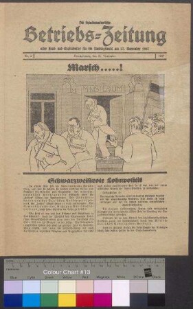 Wahlzeitung der SPD "Die sozialdemokratischen Betriebszeitung" (Nr. 2) zur Landtagswahl am 27. November 1927