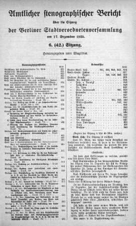 Sitzung 6. (42.), 17. Dezember 1925