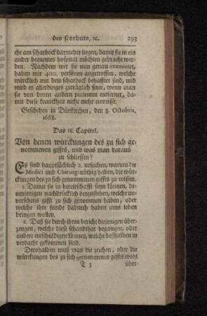 Das 17. Capitel. Von denen kennzeichen des scorbuts, und was dabey zu vermuthen.