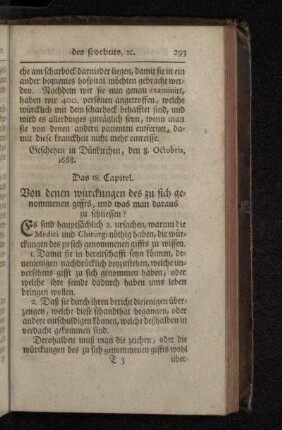 Das 17. Capitel. Von denen kennzeichen des scorbuts, und was dabey zu vermuthen.