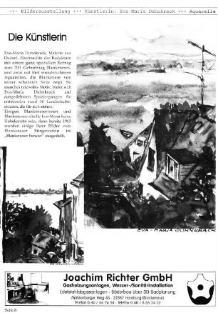 Die Künstlerin Eva-Maria Duhnkrack