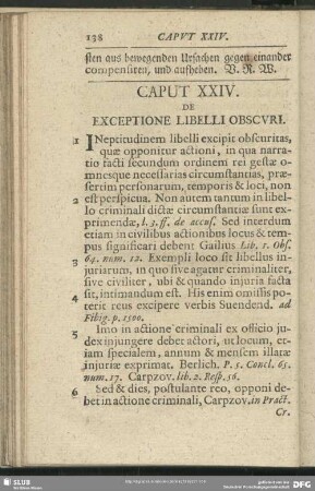 Caput XXIV. De Exceptione Libelli Obscure